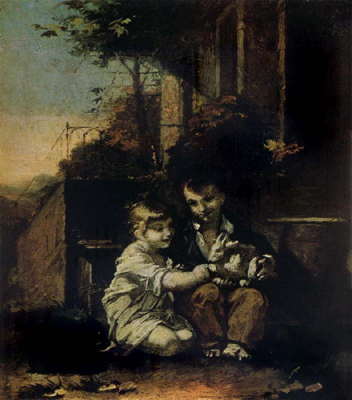 Pierre-Paul Prud hon Children with a Rabbit oil painting picture